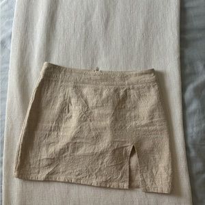 Beige mini skirt